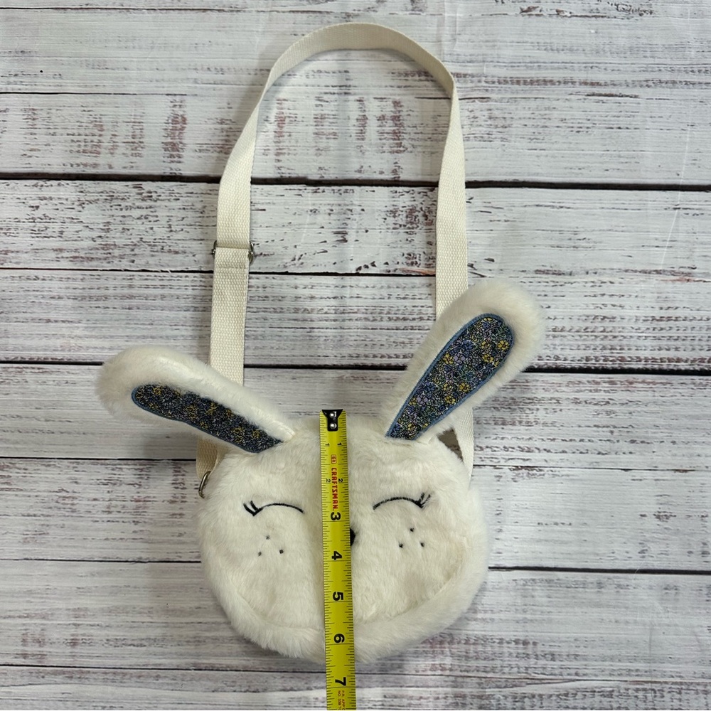4 for $20! Girls Faux Fur White Bunny Purse with Crossbody Strap - Picture 4 of 8